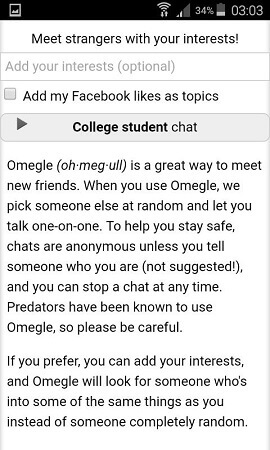 Android için Omegle APK