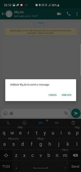 Blocked WhatsApp Contact