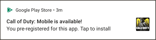 Call of Duty Mobile Install Notification