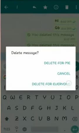 Delete For Everyone WhatsApp
