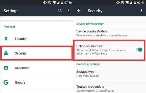 Install Apps From Unknown Sources