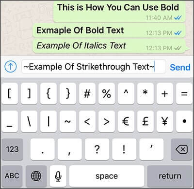 WhatsApp Strikethrough Text