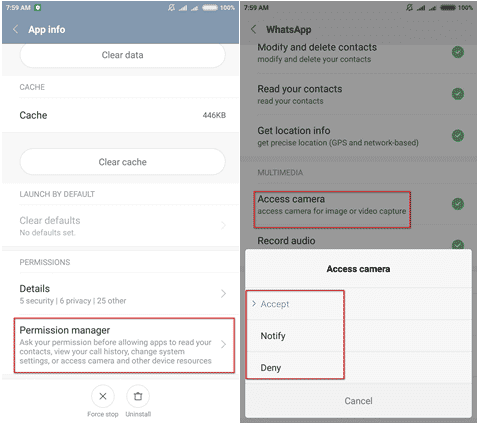 How to fix WhatsApp Camera Permission Denied Issue on Mi Devices