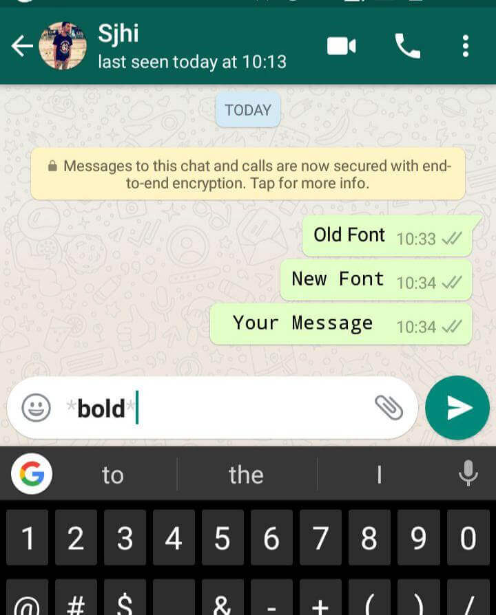 How to send WhatsApp Messages in a Different font