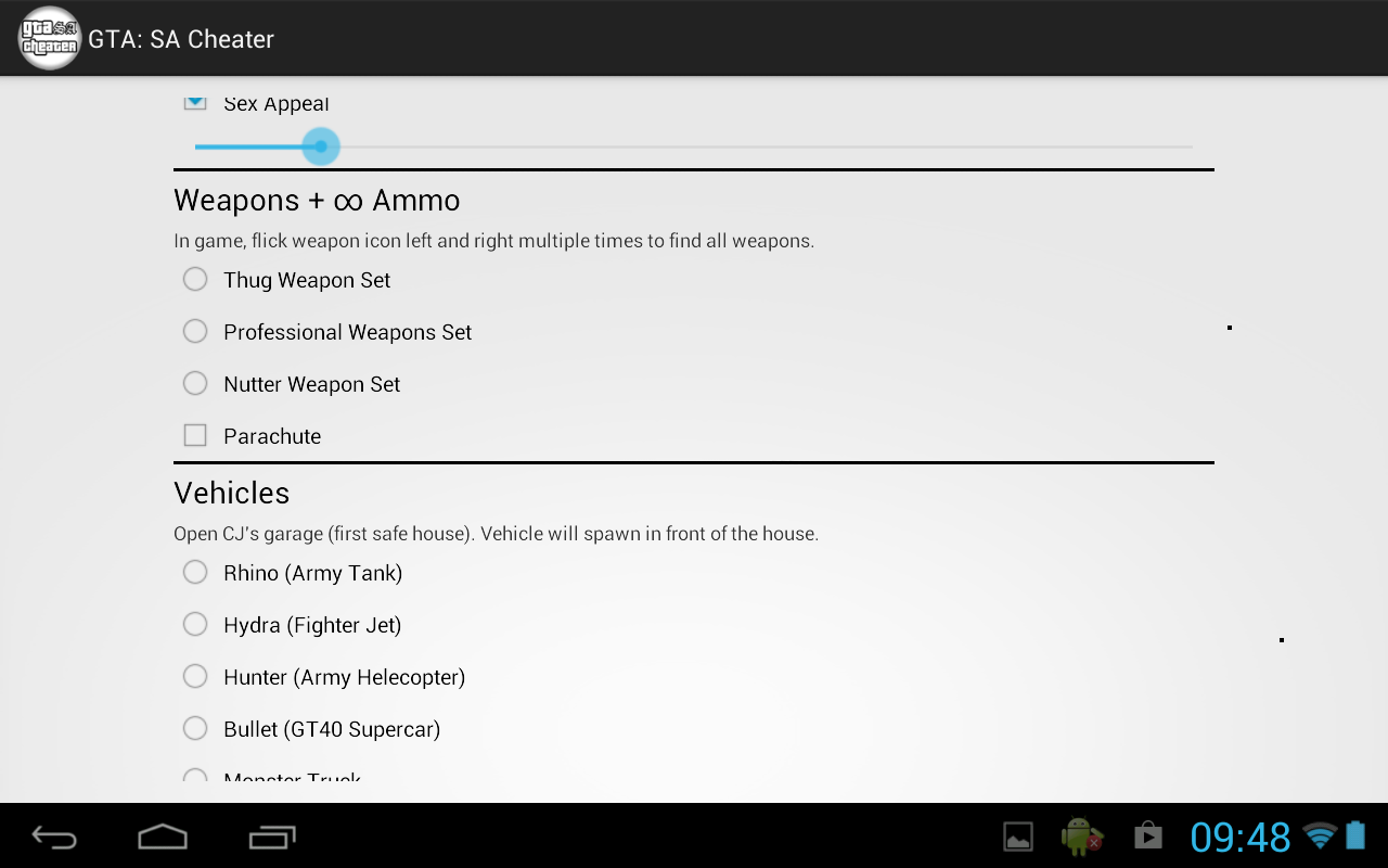 Codigos Gta San Andreas cheat APK for Android Download